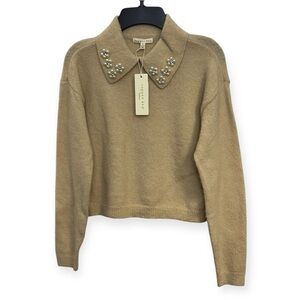 Copper Key Tan Pearl-Collar Crewneck Sweater M8/10